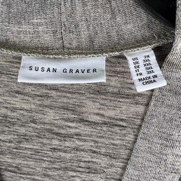 Susan Graver Cardigan Sweater Womens Size 2X Tan Gold Black - Picture 6 of 9